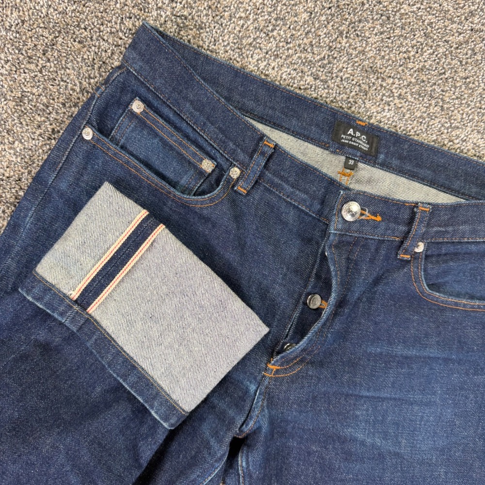 A.P.C. Petit Standard Indigo Selvedge Denim Jeans Mens 33 Raw Straight Leg Fit